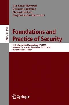 Couverture de l’ouvrage Foundations and Practice of Security