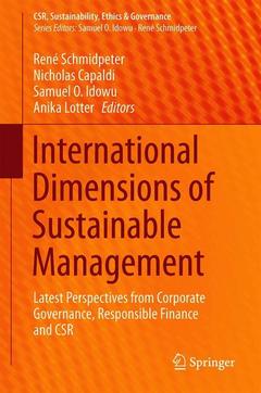 Cover of the book International Dimensions of Sustainable Management