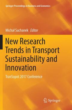 Cover of the book New Research Trends in Transport Sustainability and Innovation