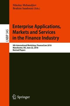 Couverture de l’ouvrage Enterprise Applications, Markets and Services in the Finance Industry