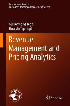Couverture de l’ouvrage Revenue Management and Pricing Analytics