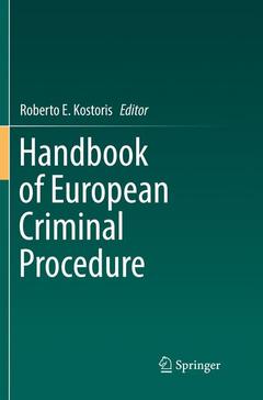 Cover of the book Handbook of European Criminal Procedure