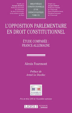 Couverture de l’ouvrage L'opposition parlementaire en droit constitutionnel