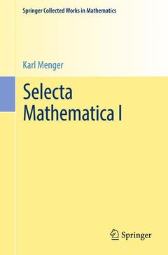 Couverture de l’ouvrage Selecta Mathematica I