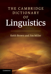Cover of the book The Cambridge Dictionary of Linguistics