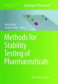 Couverture de l’ouvrage Methods for Stability Testing of Pharmaceuticals