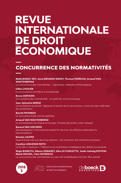 Couverture de l’ouvrage Revue internationale de droit économique 2018/3 - Concurrence des normativités