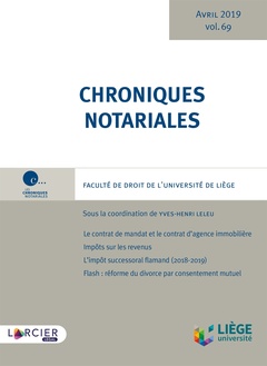 Couverture de l’ouvrage Chroniques notariales - Volume 69