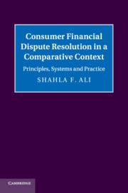 Couverture de l’ouvrage Consumer Financial Dispute Resolution in a Comparative Context