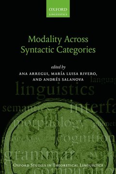 Cover of the book Modality Across Syntactic Categories