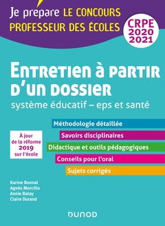 Cover of the book Entretien à partir d'un dossier - Système éducatif - EPS et Santé - CRPE 2020-2021