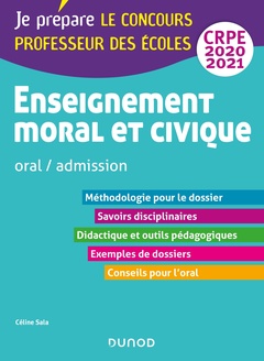 Couverture de l’ouvrage Enseignement moral et civique - Oral, admission - CRPE 2020-2021