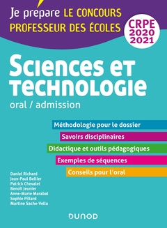 Couverture de l’ouvrage Sciences et technologie - Oral, admission - CRPE 2020-2021