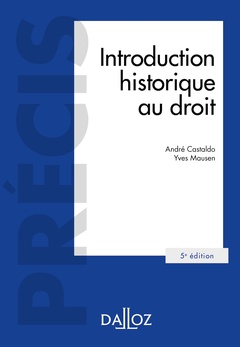 Cover of the book Introduction historique au droit. 5e éd.