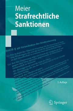 Cover of the book Strafrechtliche Sanktionen