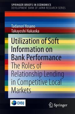 Couverture de l’ouvrage Utilization of Soft Information on Bank Performance
