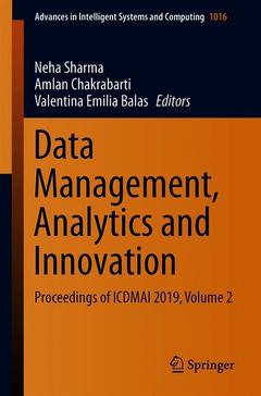 Couverture de l’ouvrage Data Management, Analytics and Innovation