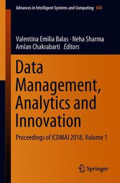 Couverture de l’ouvrage Data Management, Analytics and Innovation