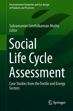 Couverture de l’ouvrage Social Life Cycle Assessment