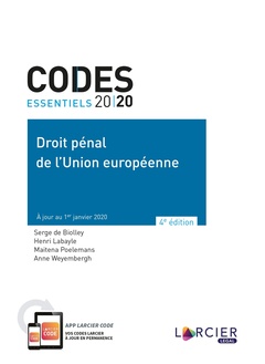 Couverture de l’ouvrage Code essentiel - Droit pénal de l'Union européenne