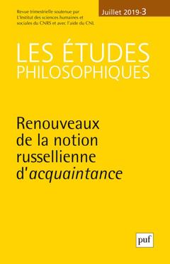 Cover of the book Les études philosophiques 2019-3