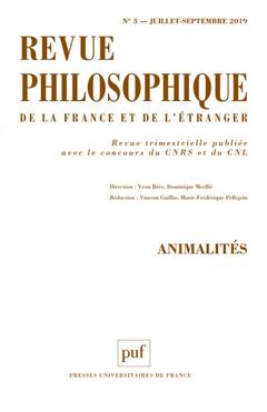 Couverture de l’ouvrage Revue philosophique 2019, t. 144(3)