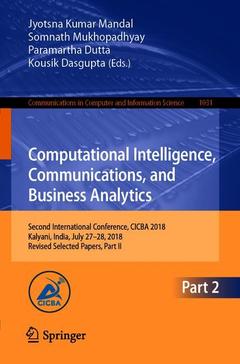 Cover of the book Computational Intelligence, Communications, and Business Analytics