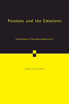 Couverture de l’ouvrage Passions and the Emotions: Volume 85