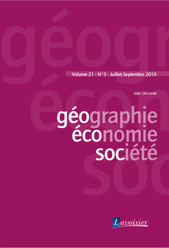 Couverture de l’ouvrage Géographie, économie, société - Volume 21 N° 3 - Juillet-septembre 2019