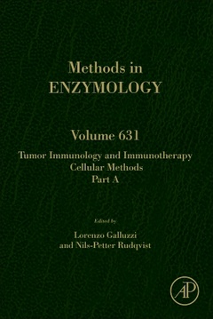 Couverture de l’ouvrage Tumor Immunology and Immunotherapy – Cellular Methods Part A