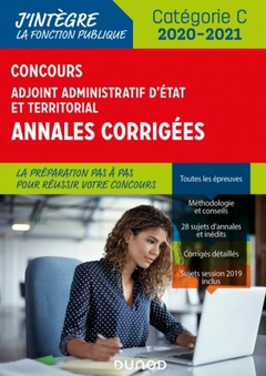 Couverture de l’ouvrage Concours Adjoint administratif Etat & Territorial - Annales corrigées - 2020-2021