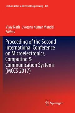 Couverture de l’ouvrage Proceeding of the Second International Conference on Microelectronics, Computing & Communication Systems (MCCS 2017)