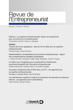 Couverture de l’ouvrage Revue de l'entrepreneuriat 2019/1