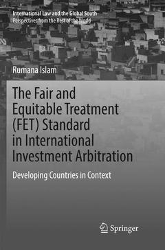 Couverture de l’ouvrage The Fair and Equitable Treatment (FET) Standard in International Investment Arbitration