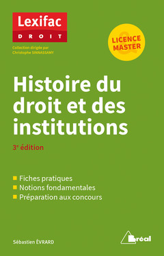 Couverture de l’ouvrage Histoire du droit et des institutions