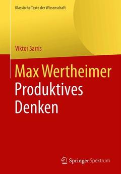 Couverture de l’ouvrage Max Wertheimer