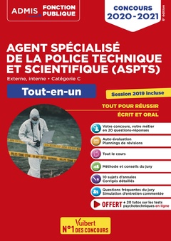 Couverture de l’ouvrage Concours Agent spécialisé de la police technique et scientifique (ASPTS) - Catégorie C - Tout-en-un