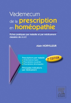 Cover of the book Vademecum de la prescription en homéopathie