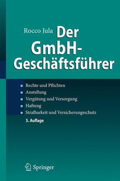 Couverture de l’ouvrage Der GmbH-Geschäftsführer