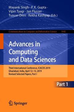 Couverture de l’ouvrage Advances in Computing and Data Sciences