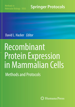 Couverture de l’ouvrage Recombinant Protein Expression in Mammalian Cells