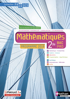Couverture de l’ouvrage Mathématiques 2E Bac Pro (Pavages) livre + licence 2019