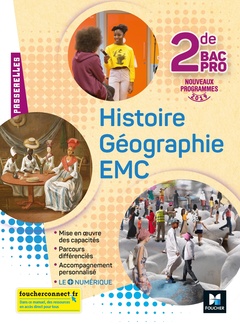 Couverture de l’ouvrage Passerelles - Histoire-Géographie-EMC 2de Bac Pro - Éd. 2019 - Manuel élève