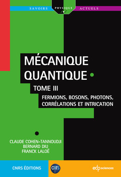 Cover of the book Mécanique quantique - Tome III