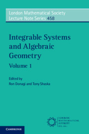 Couverture de l’ouvrage Integrable Systems and Algebraic Geometry: Volume 1