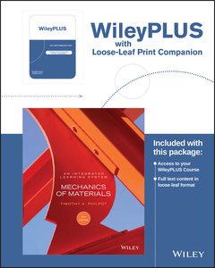 Couverture de l’ouvrage Mechanics of Materials: An Integrated Learning System, 4e WileyPLUS Registration Card + Loose-leaf Print Companion
