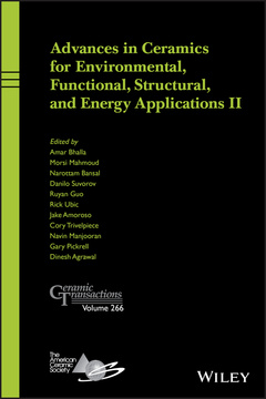 Couverture de l’ouvrage Advances in Ceramics for Environmental, Functional, Structural, and Energy Applications II