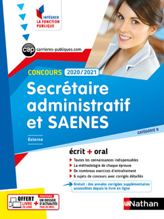 Couverture de l’ouvrage Concours Secrétaire administratif et SAENES 2020 - 2021 - CAT B N01 (IFP) 2020