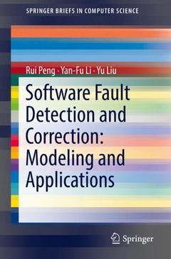 Couverture de l’ouvrage Software Fault Detection and Correction: Modeling and Applications