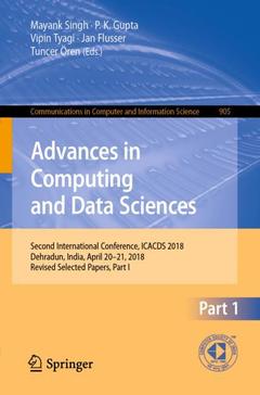 Cover of the book Advances in Computing and Data Sciences